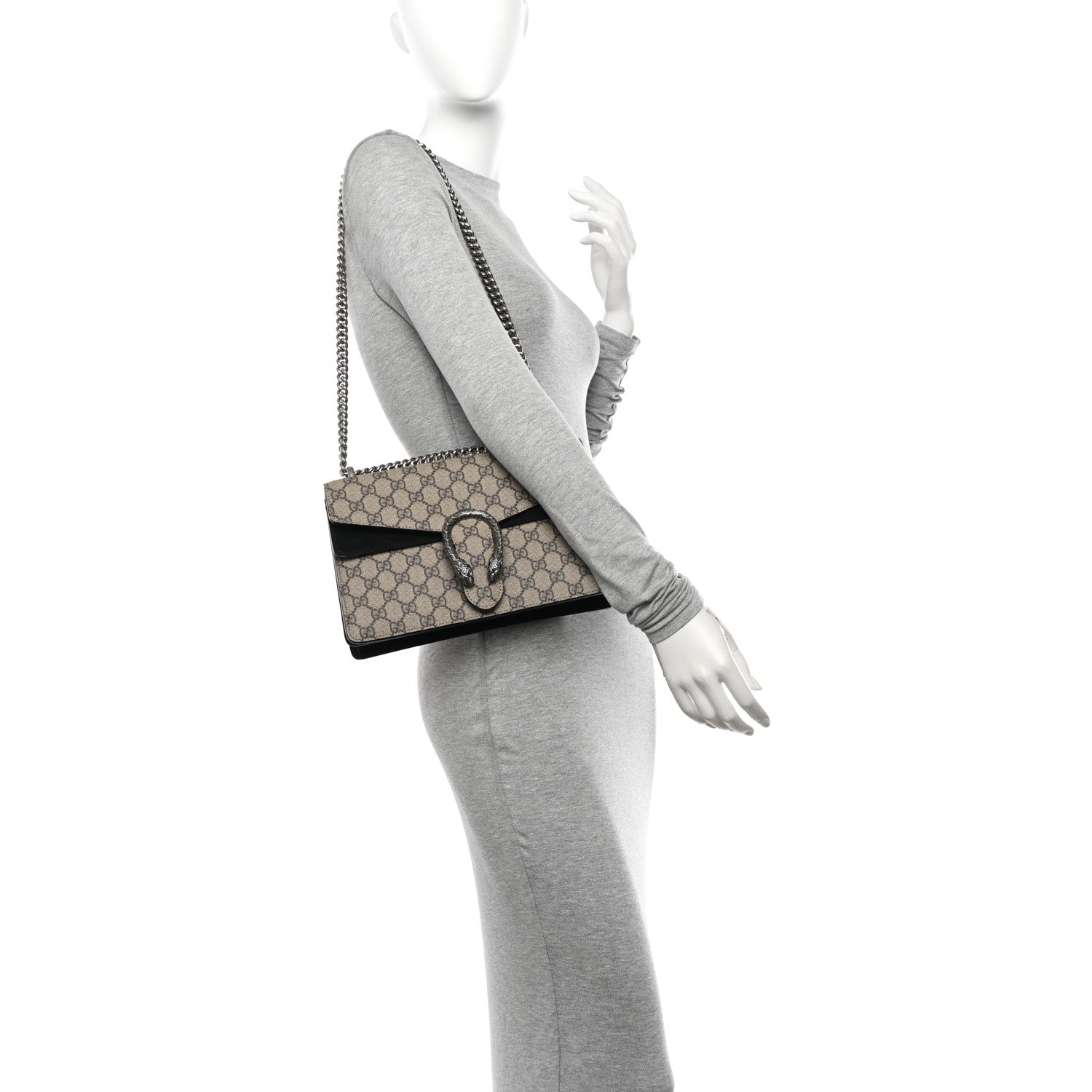 Gucci GG Supreme Monogram Small Dionysus Shoulder Bag Black 3 of 10