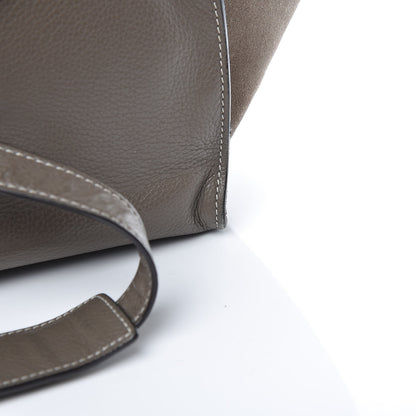 Celine Drummed Calfskin Suede Small Trapeze Souris 15 of 19