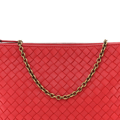 Bottega Veneta Nappa Intrecciato Biletto Chain Crossbody Red 8 of 11