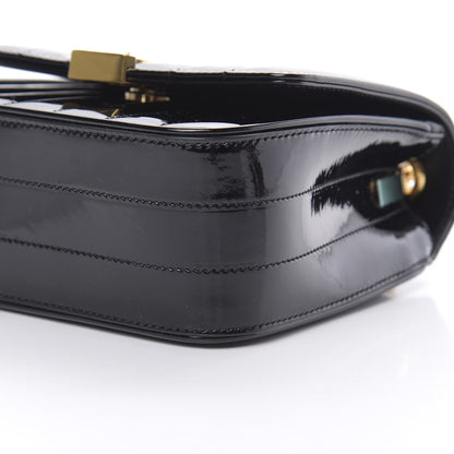 Saint Laurent Patent Calfskin Matelasse Monogram Small Vicky Chain Bag Black 10 of 11