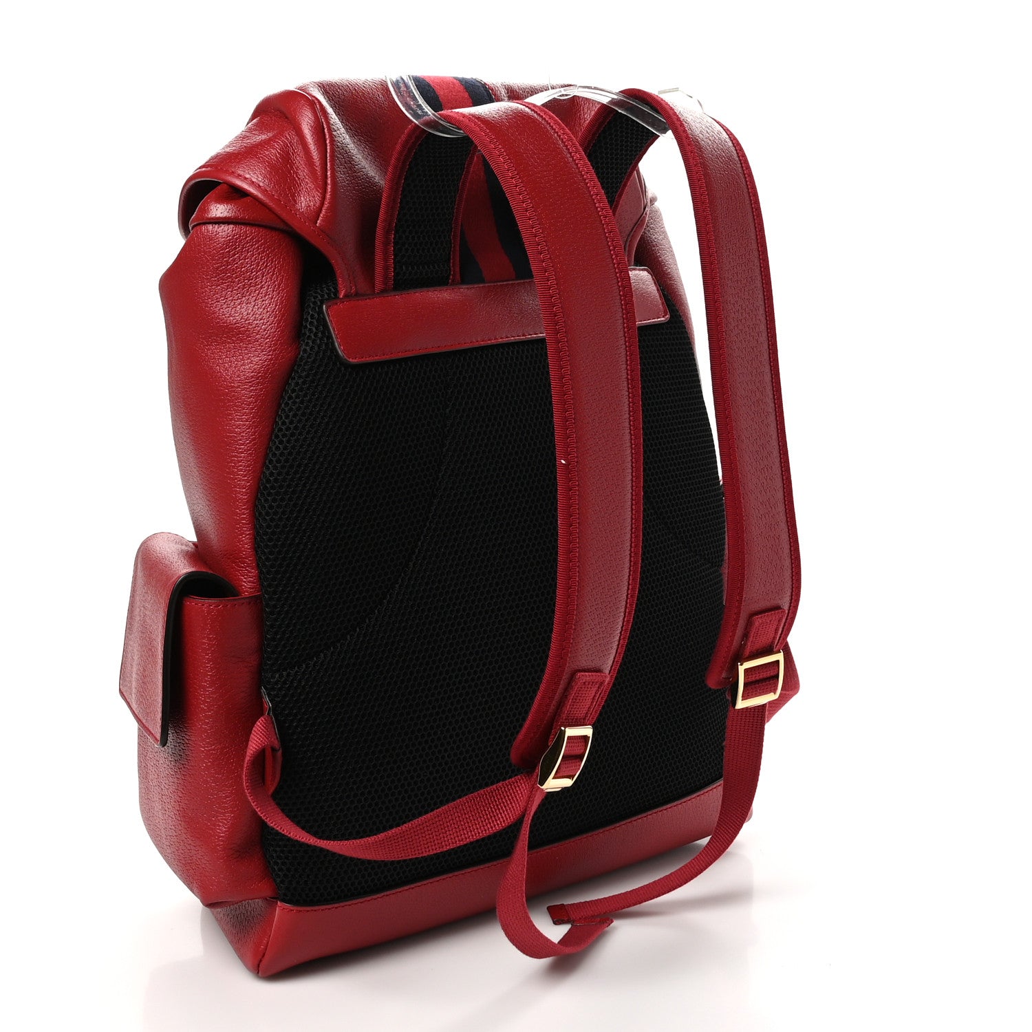 Gucci Grained Calfskin Medium Ophidia Double Buckle Backpack Red 3 of 9