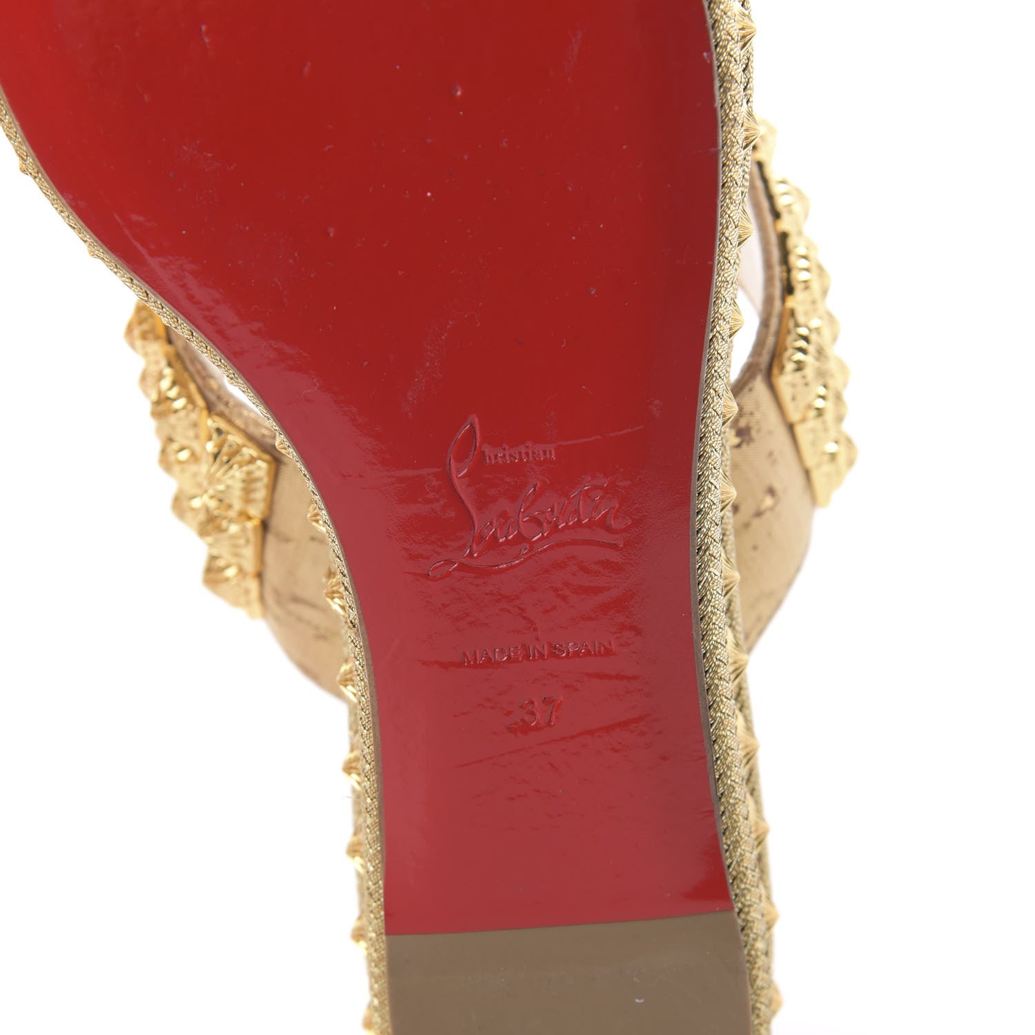 Christian Louboutin Liege Pepite 60 Platform Sandals 37 Version Gold 6 of 8