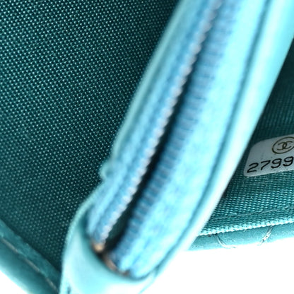 Chanel Lambskin Gripoix Quilted Wallet On Chain WOC Turquoise 8 of 13
