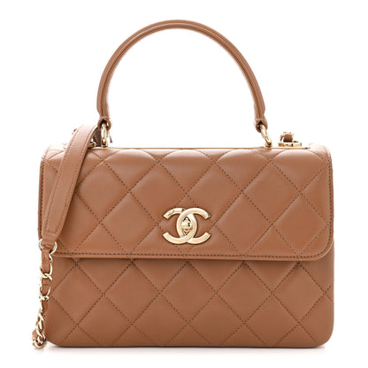 Chanel Lambskin Quilted Small Trendy CC Dual Handle Flap Bag Camel 1 of 11