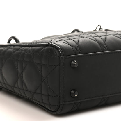 Christian Dior Ultra Matte Calfskin Cannage Mini Lady Dior Black 8 of 9