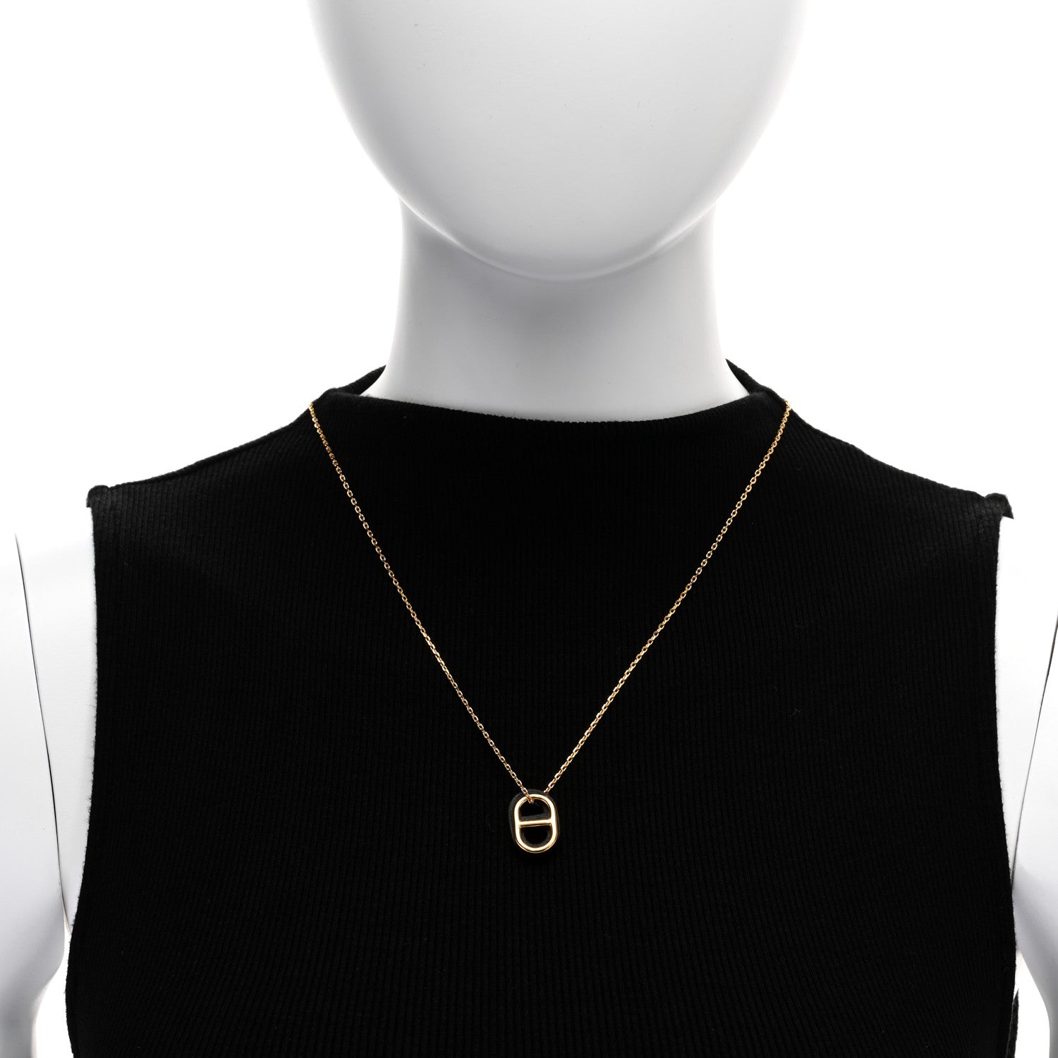 Hermes Swift O'Maillon Pendant Necklace Black 2 of 6