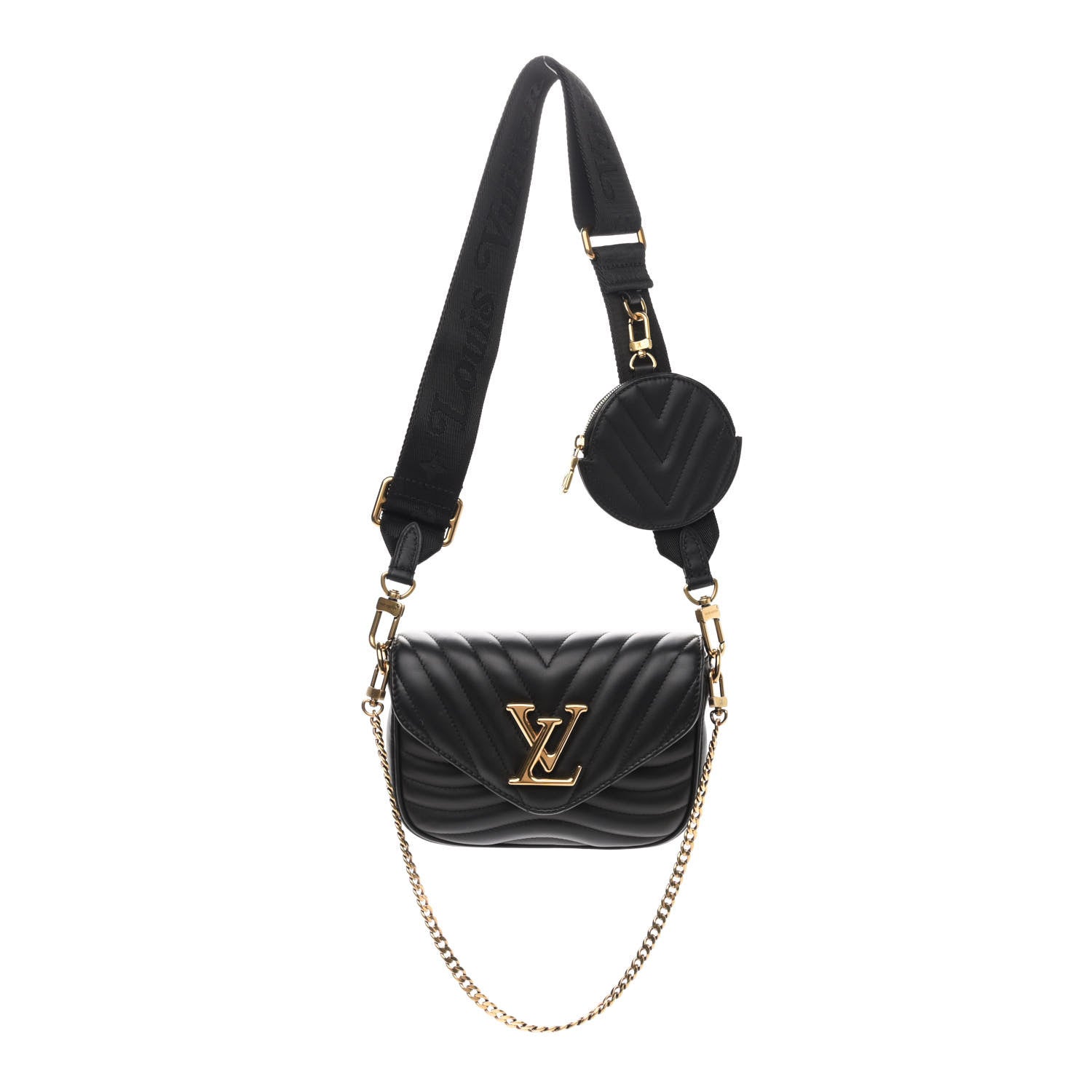 Louis Vuitton Calfskin New Wave Multi Pochette Black 1 of 9