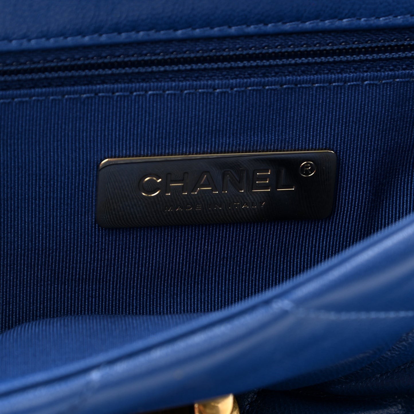 Goatskin Quilted Medium Chanel 19 Flap Dark Blue