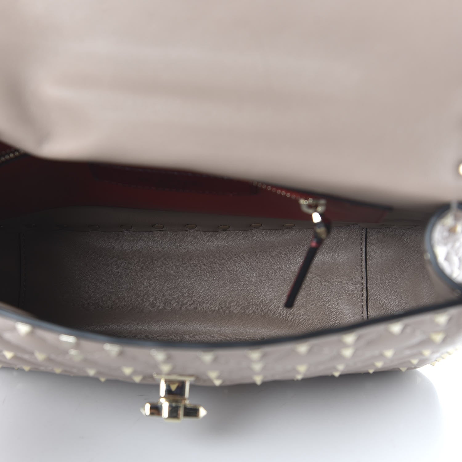 Valentino Garavani Lambskin Medium Rockstud Spike Shoulder Bag Poudre 5 of 10