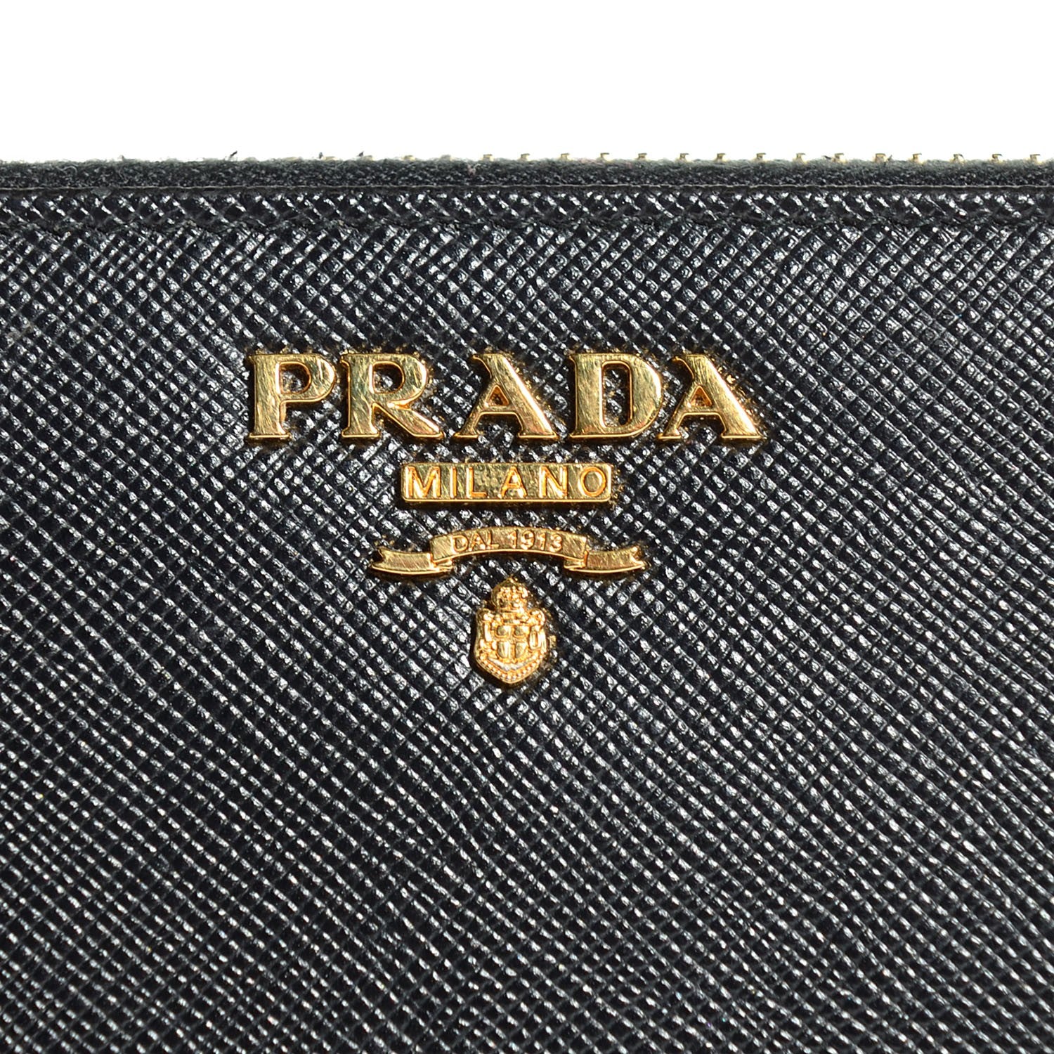 Prada Saffiano Metal Large Zip Around Travel Wallet Nero Black 8 of 9
