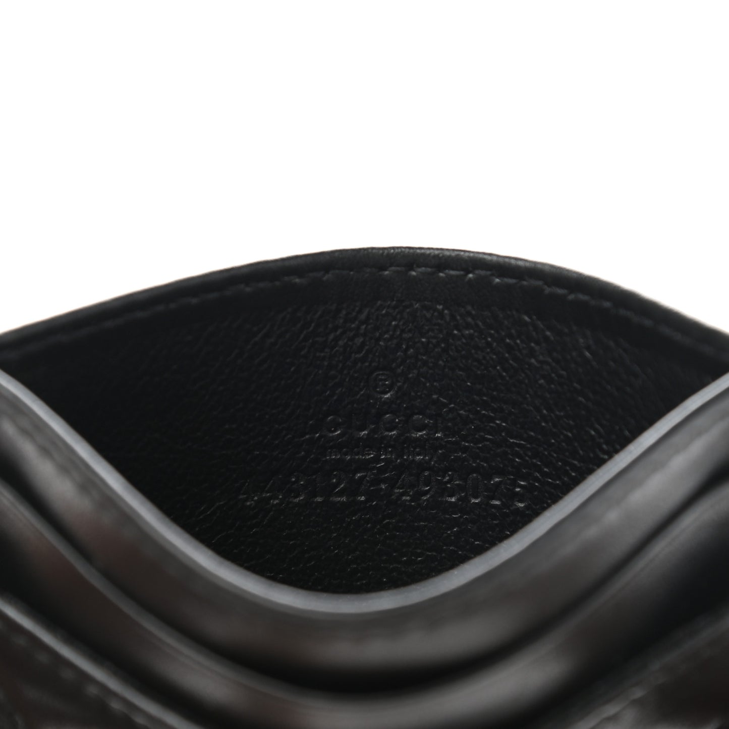 Calfskin Matelasse GG Marmont Card Holder Black