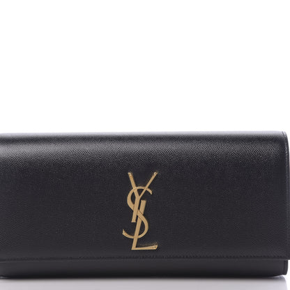 Saint Laurent Grain De Poudre Monogram Cassandre Clutch Black 9 of 9
