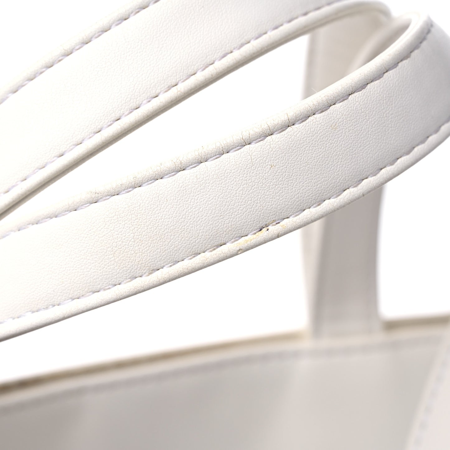 Vegan Leather Medium Shopping Bag White