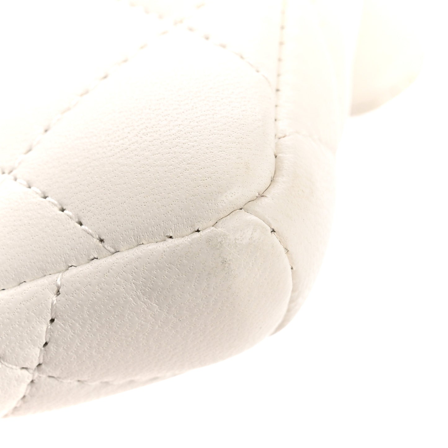 Lambskin Quilted Flap Clutch White