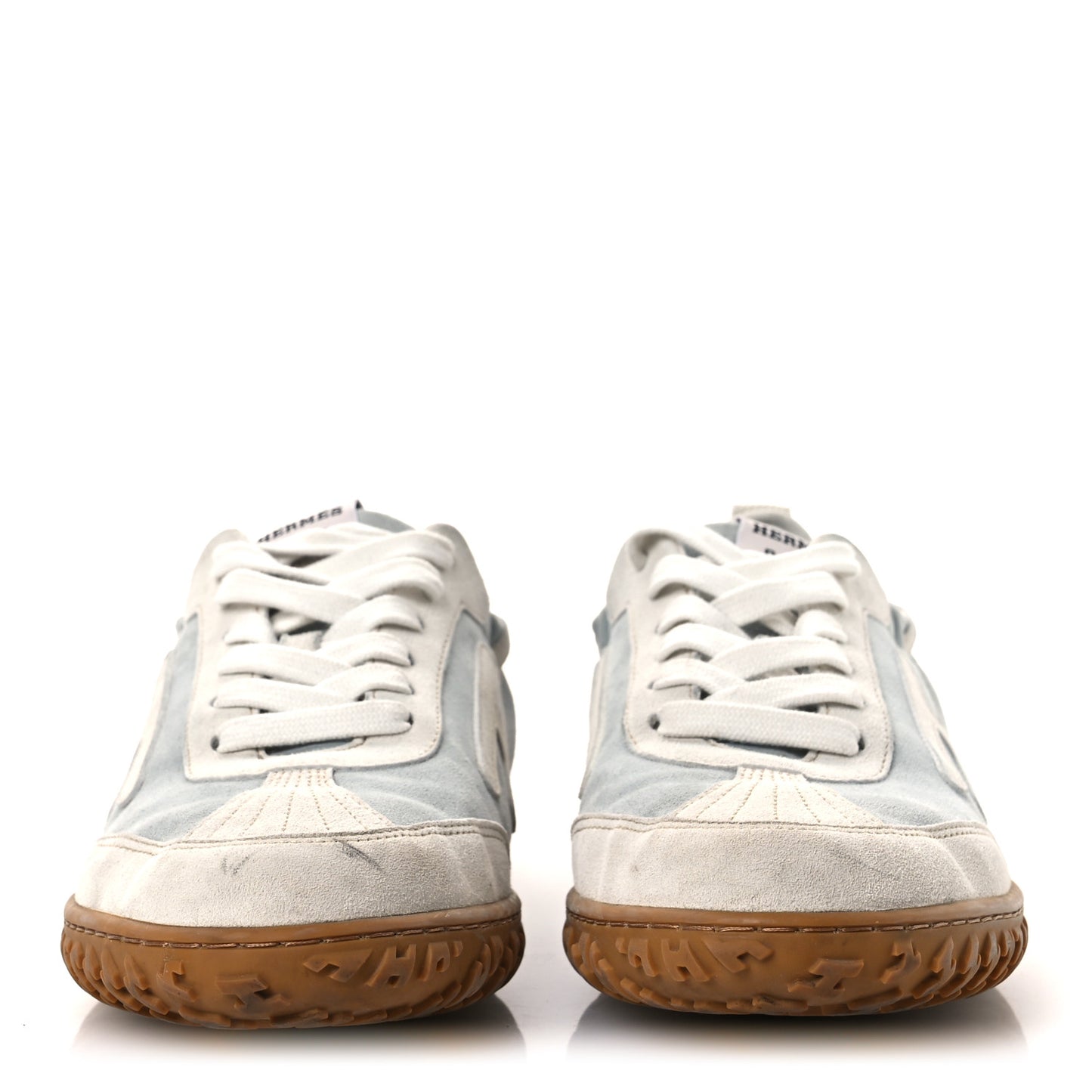 Suede Goatskin Jet Sneakers 38 Gris Nuage White