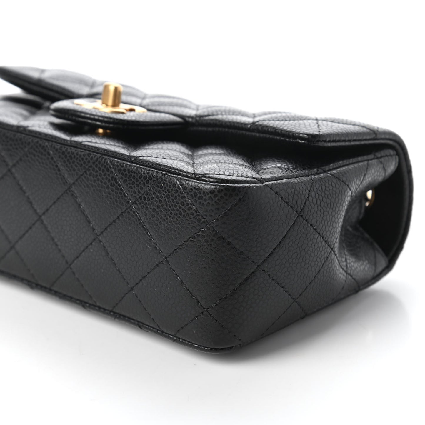Caviar Quilted Mini Rectangular Flap Black
