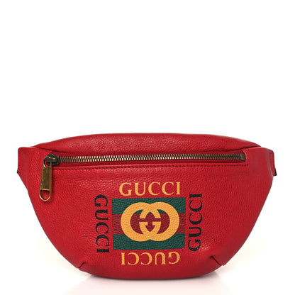 Gucci Grained Calfskin Small Logo Belt Bag Hibiscus Red 1 of 9