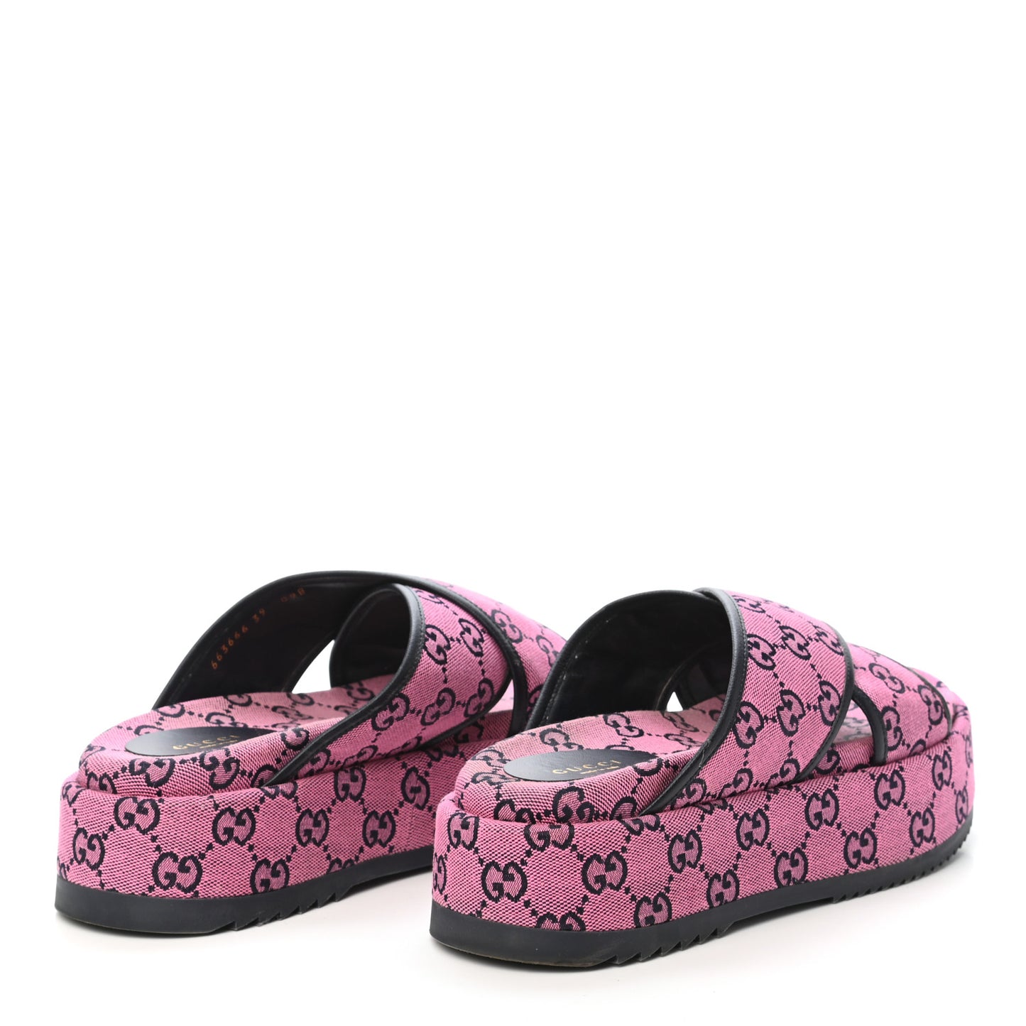 Monogram Multicolor Criss Cross Platform Slide Sandals 39 Pink Blue