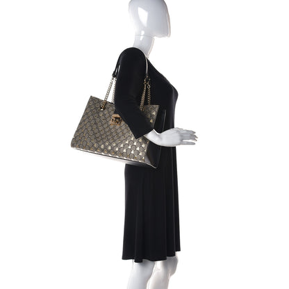 Gucci GG Supreme Monogram Bees Medium Padlock Tote Beige Oro Black 2 of 10