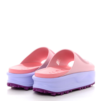 Gucci Soft Rubber Womens Interlocking G Platform 42mm Slide Sandals 40 Sugar Pink 5 of 9