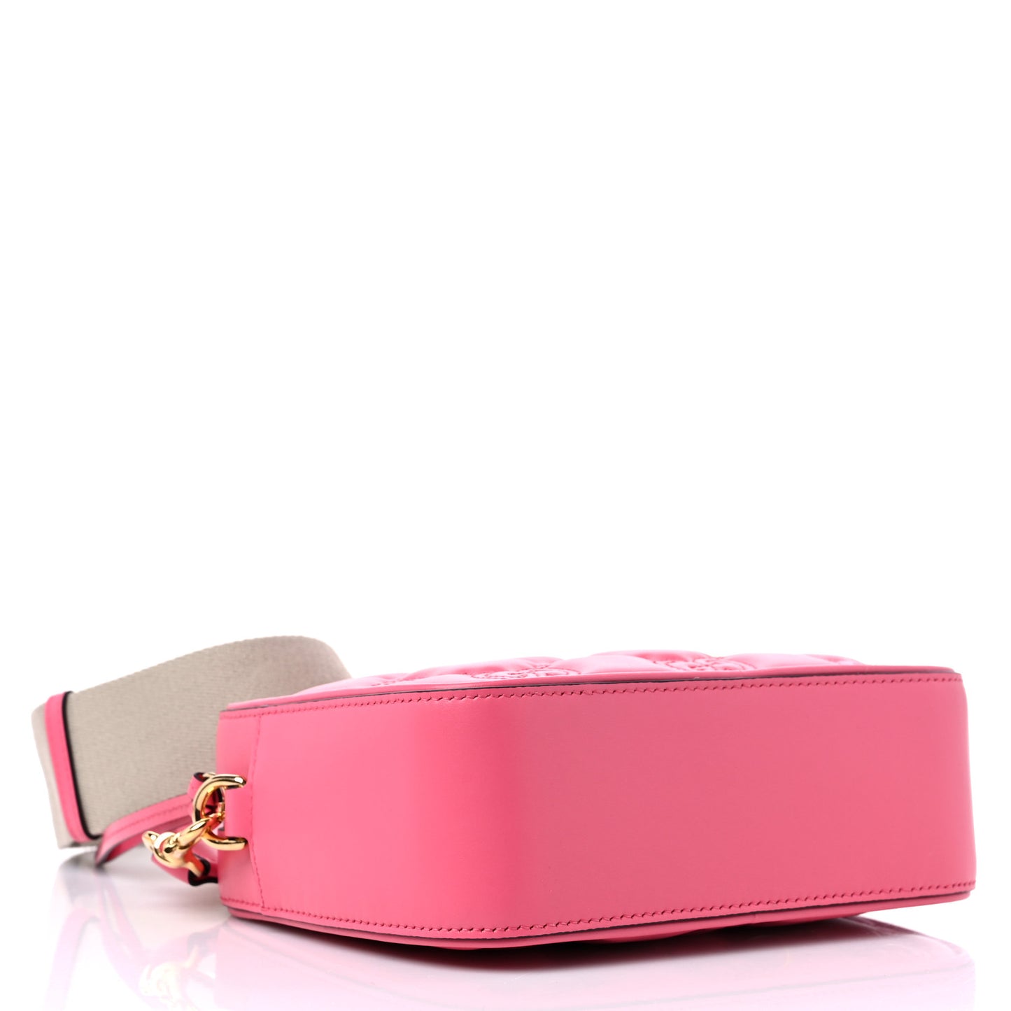 Calfskin GG Matelasse Small Shoulder Bag Rhodamine Pink Natural