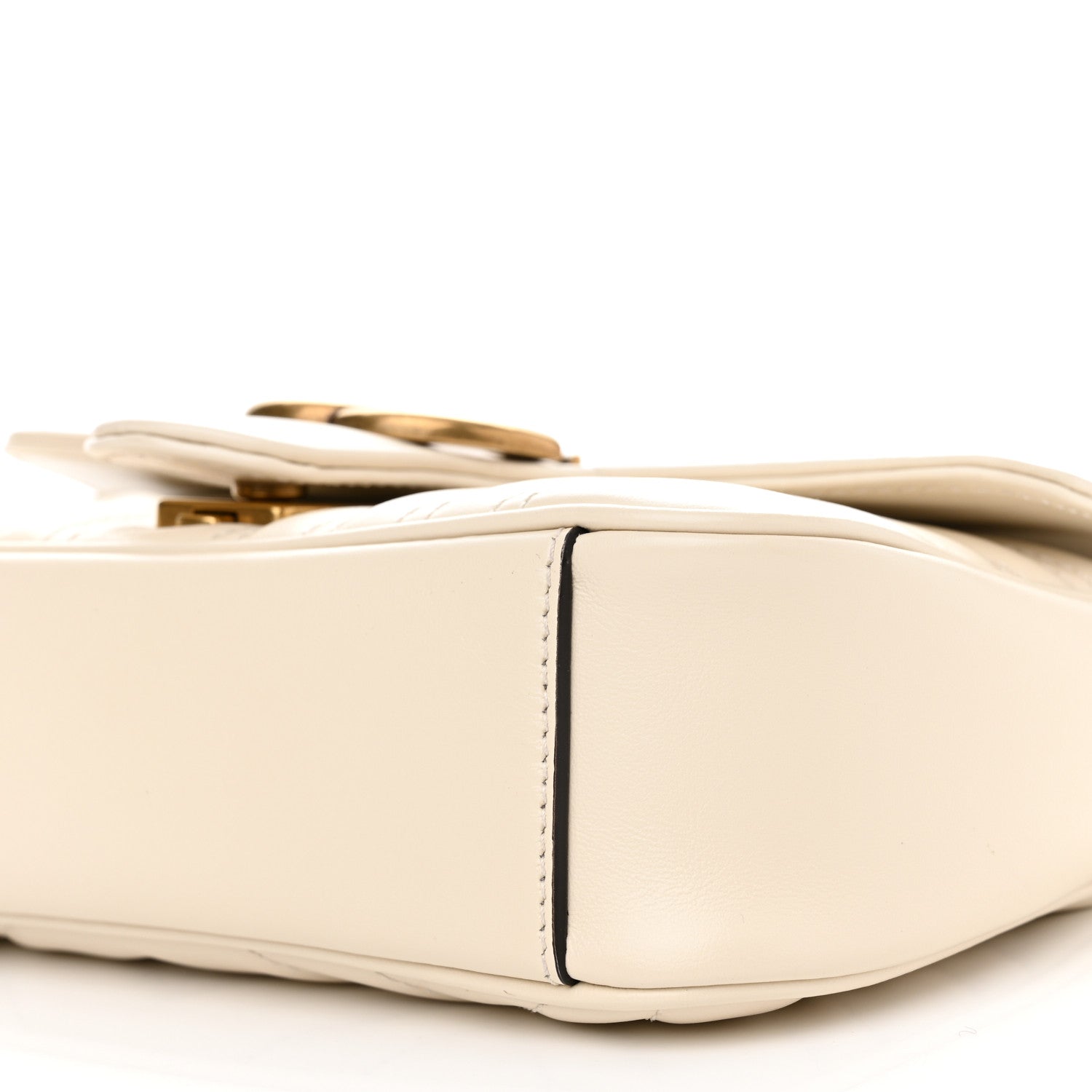 Gucci Calfskin Matelasse Mini GG Marmont Shoulder Bag White 9 of 11