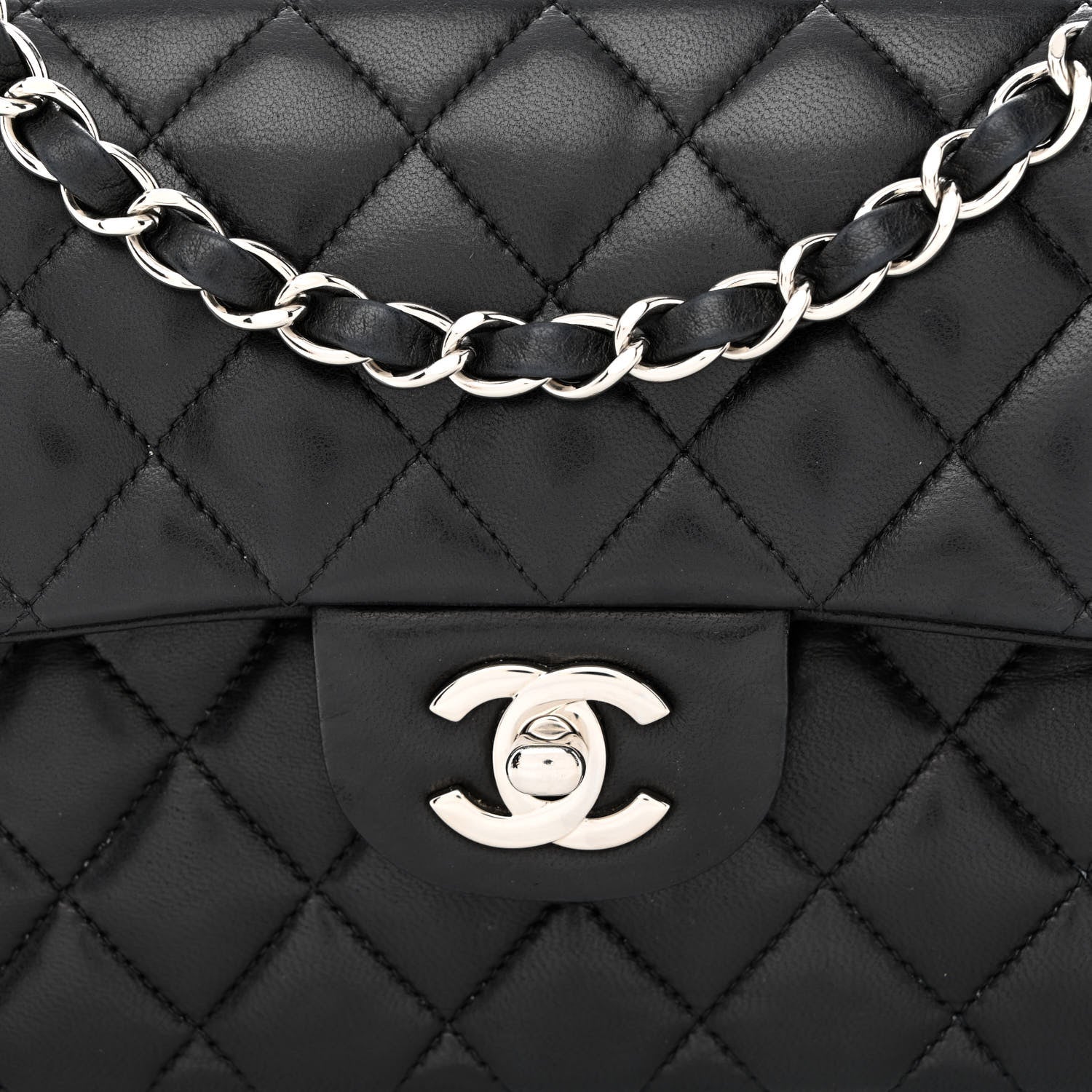 Chanel Lambskin Quilted Small Double Flap Black 7 of 14