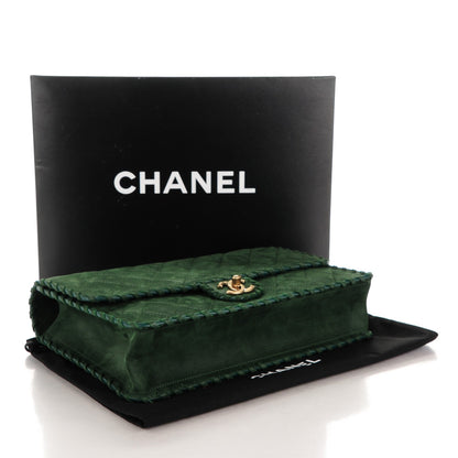 Chanel Metallic Calfskin Quilted Jumbo Happy Stitch Flap Green 4 of 9