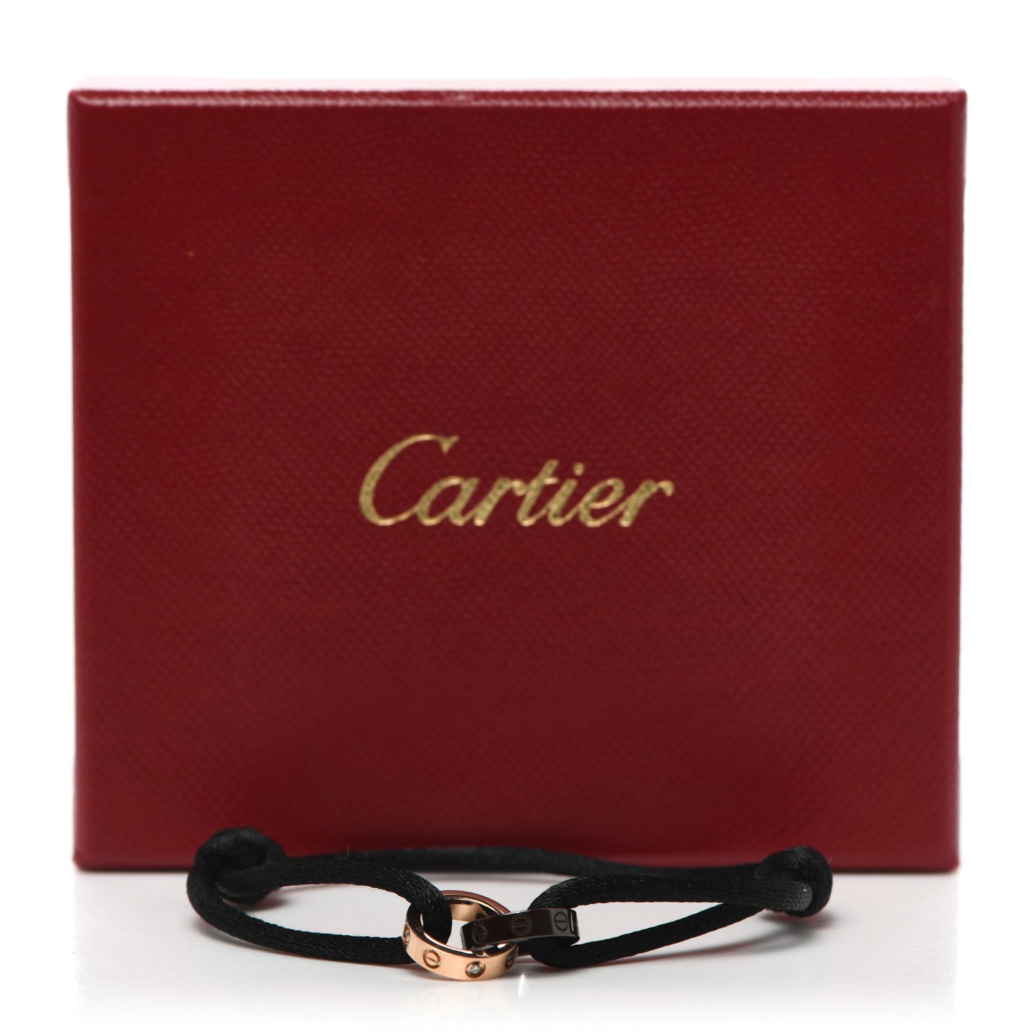 Cartier 18K Pink Gold Ceramic 4 Diamond LOVE Cord Bracelet Black 5 of 5