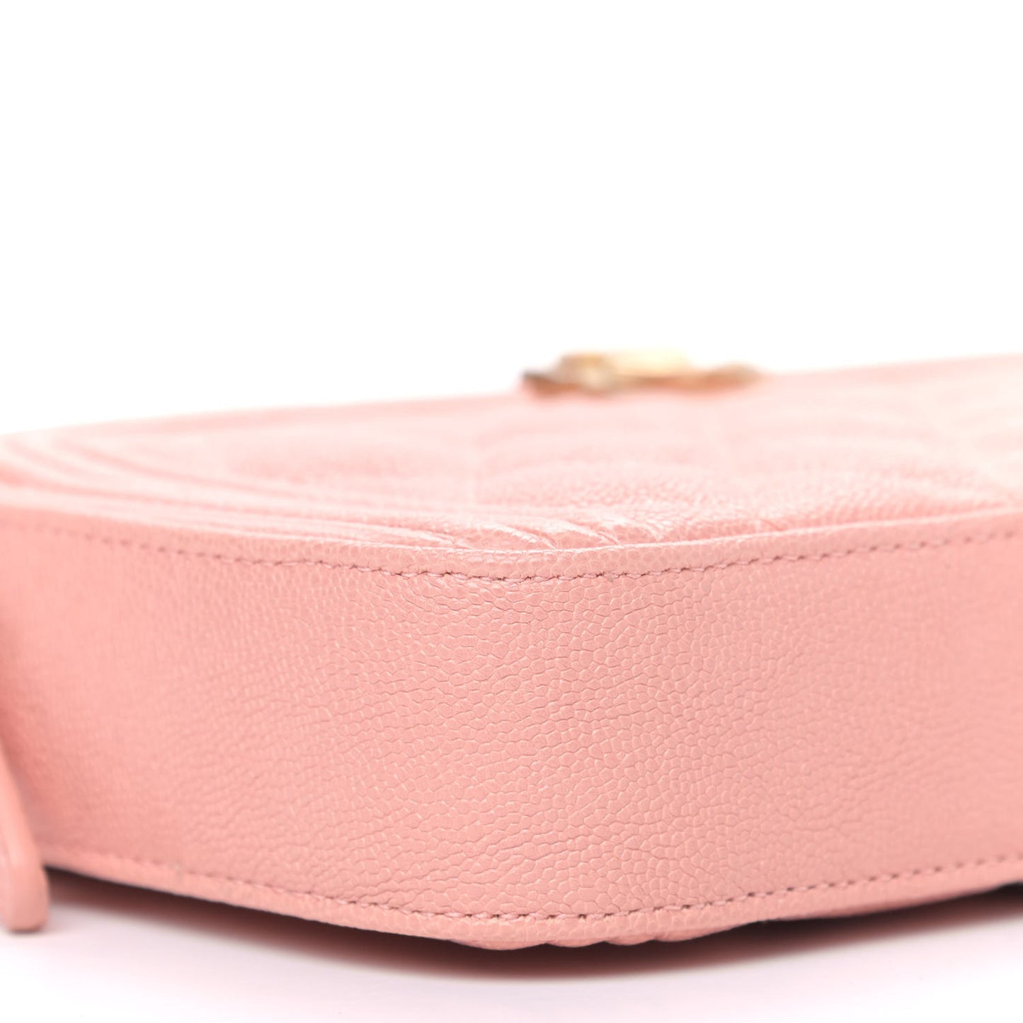 Caviar Quilted Small Boy Clutch With Chain Light Pink