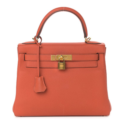 Hermes Togo Kelly Retourne 28 Orange Poppy 1 of 16