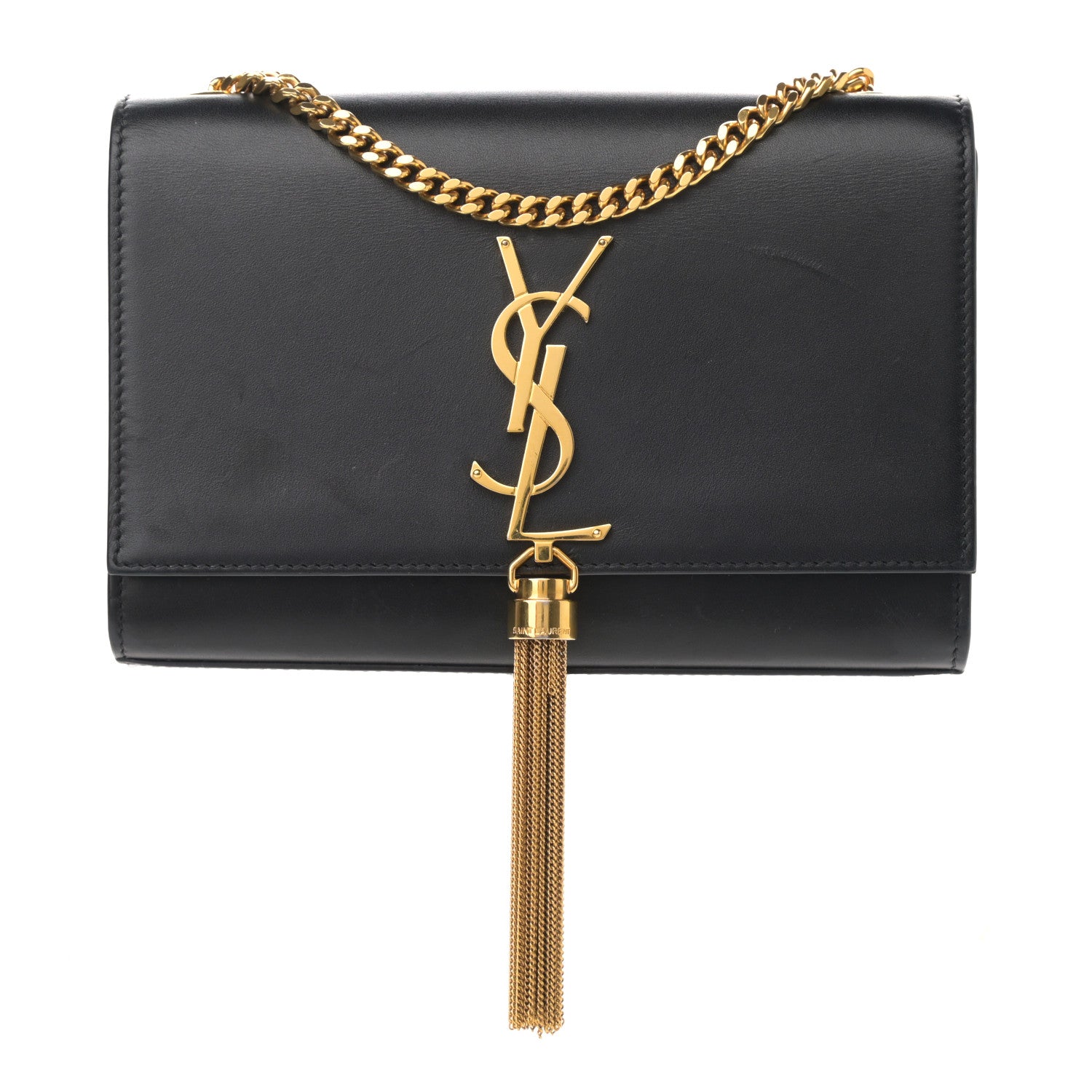 Saint Laurent Calfskin Small Classic Monogram Kate Tassel Satchel Black 1 of 10