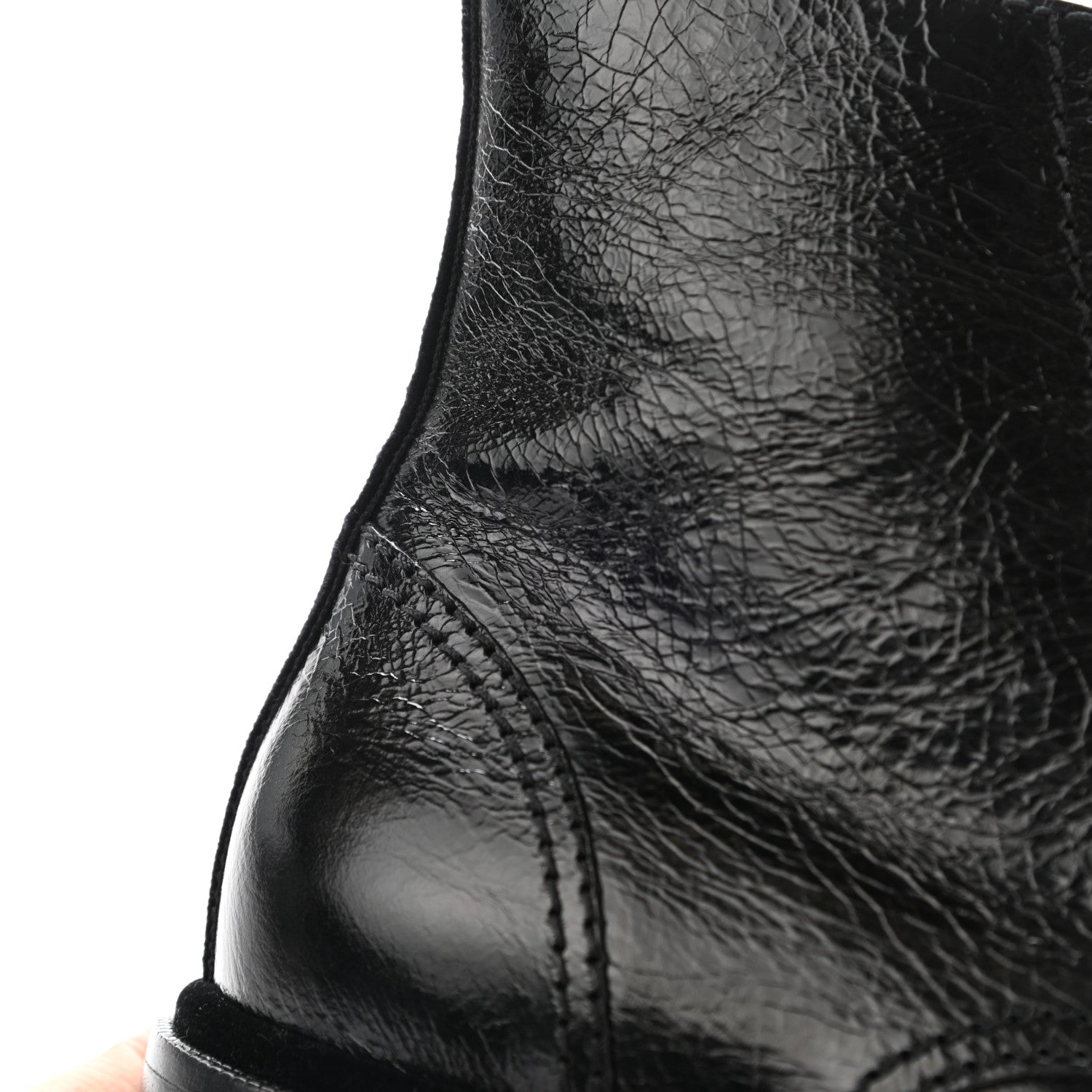 Chanel Shiny Calfskin Velvet Pearl Combat Short Boots 39 Black 11 of 12