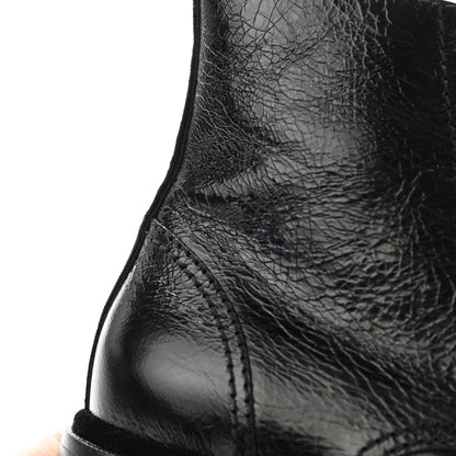 Chanel Shiny Calfskin Velvet Pearl Combat Short Boots 39 Black 11 of 12
