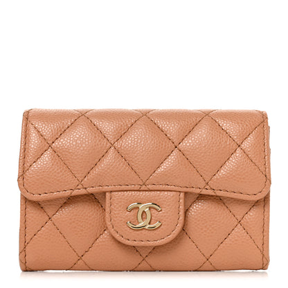 Chanel Caviar Quilted Flap Card Holder Wallet Brown 1 of 9
