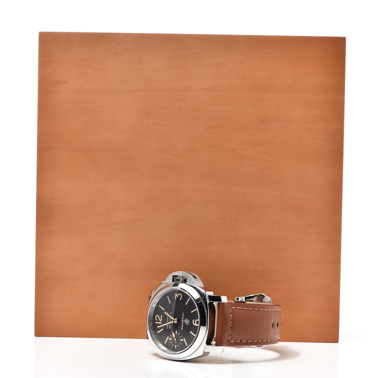 Stainless Steel Calfskin 44mm Luminor Marina Base Logo Manual Winding Watch Black PAM00632