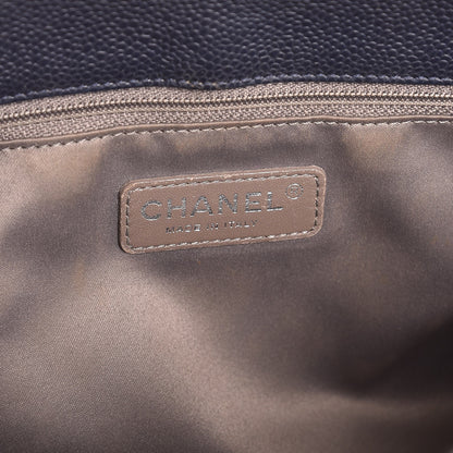Chanel Caviar Quilted Grand Shopping Tote GST Dark Navy Blue 6 of 7