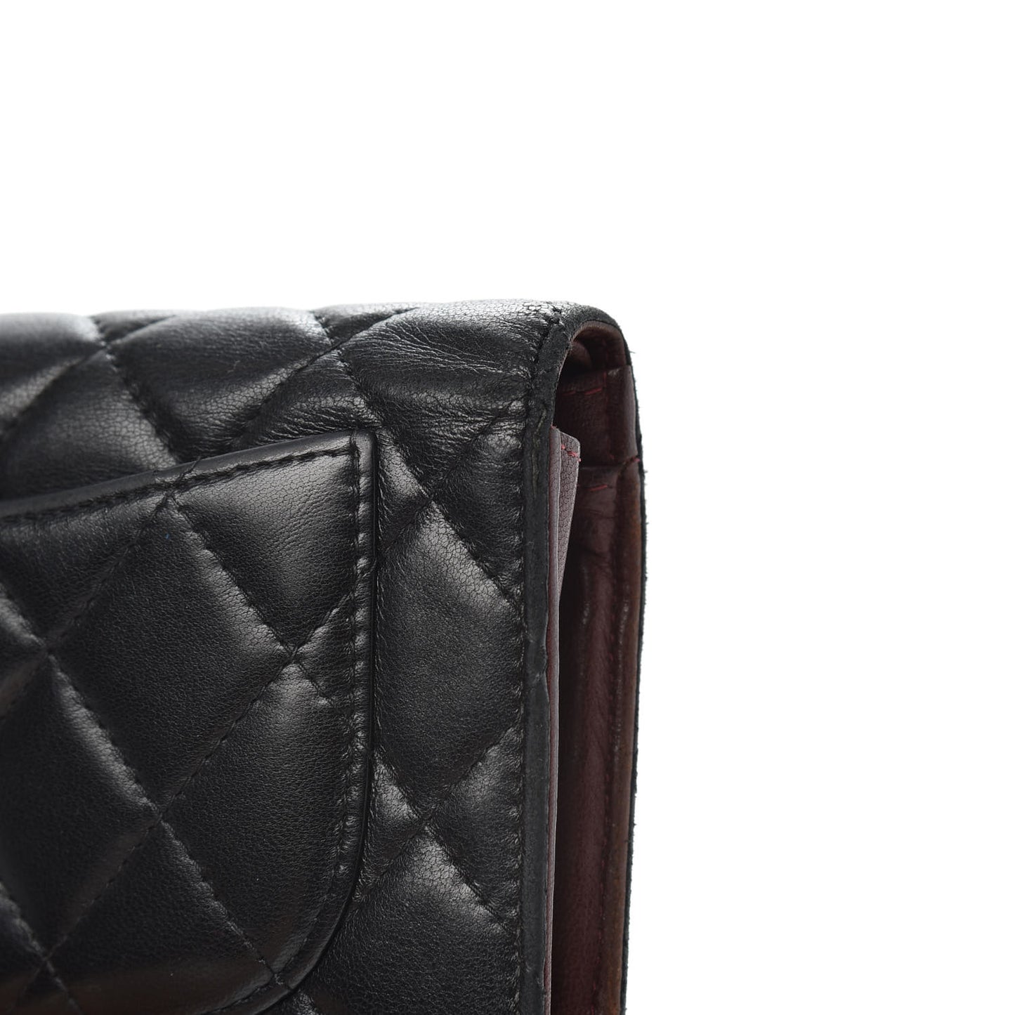 Lambskin Quilted Yen Wallet Black