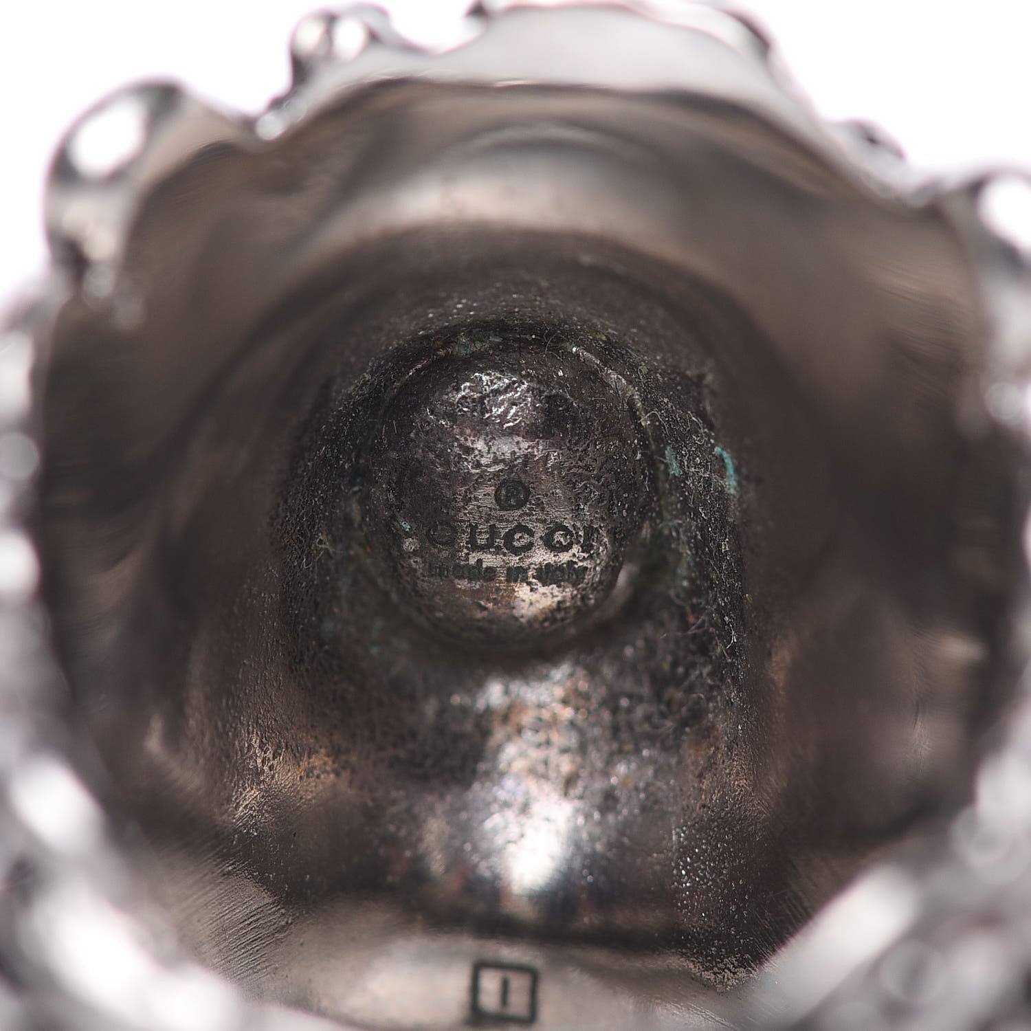 Gucci Palladium Lion Head Ring 6.5 Aged Silver 5 of 7