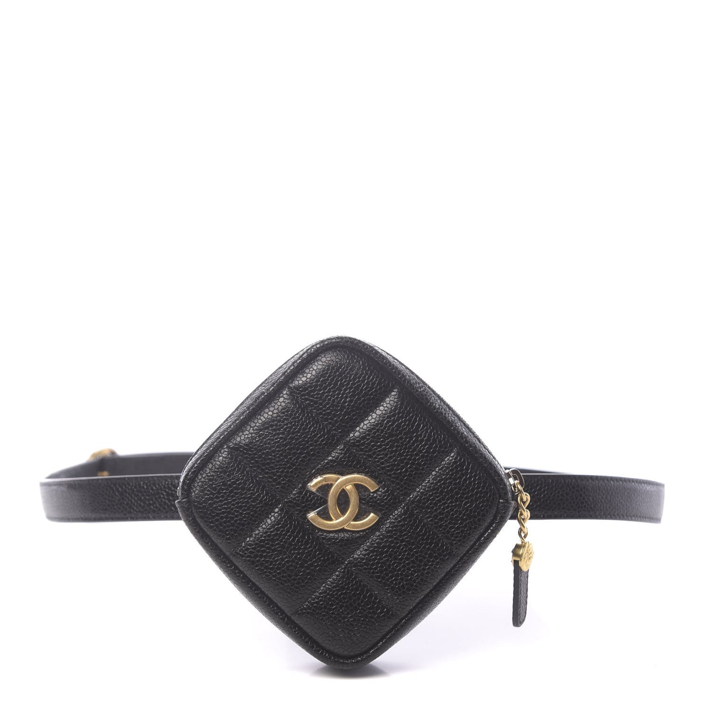 Caviar Quilted Coin Purse Belt Bag Black