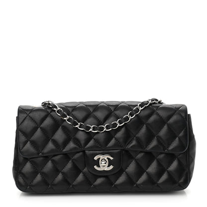 Chanel Lambskin Quilted East West Flap Black 1 of 10