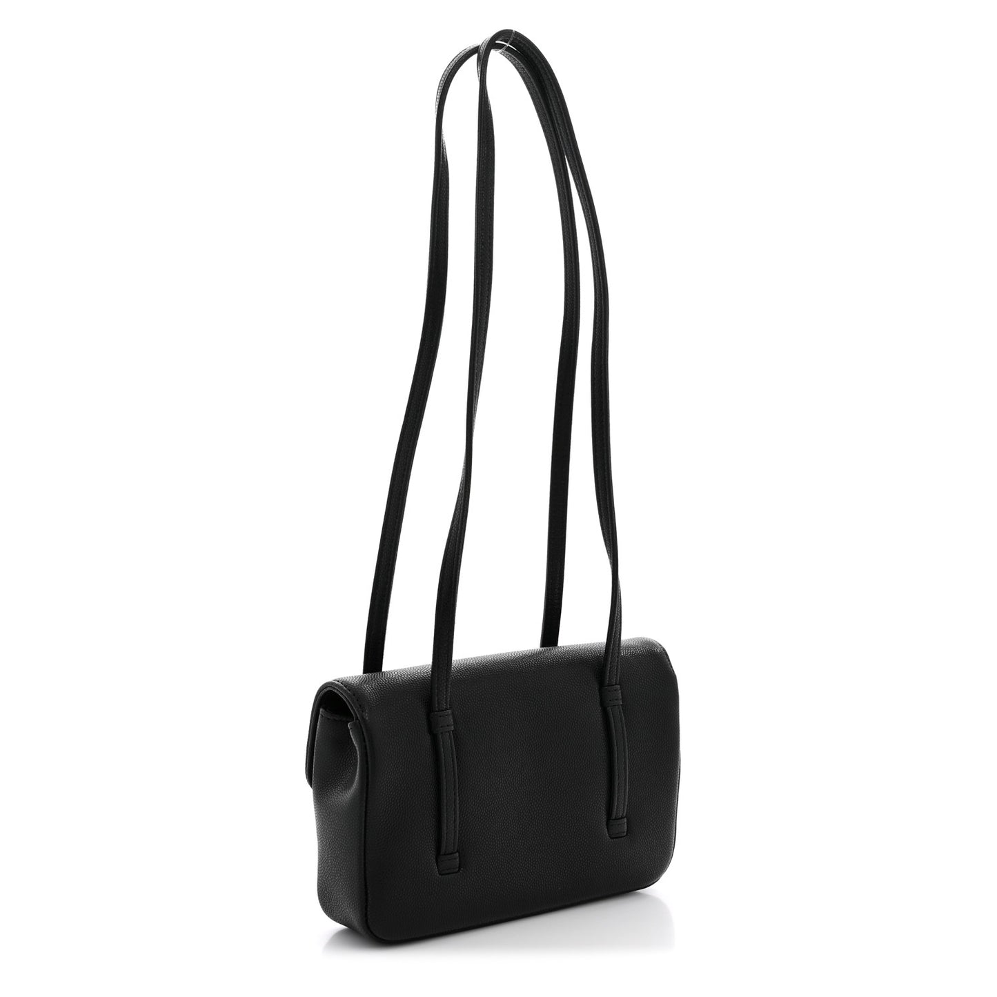 Shiny Caviar Mini Preppy Coco Shoulder Bag Black