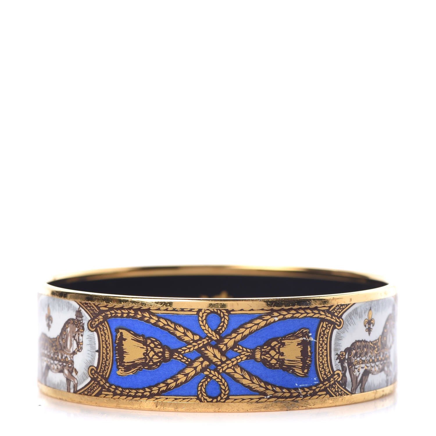 Hermes Enamel Printed Wide Grand Apparat Bracelet 70 1 of 7