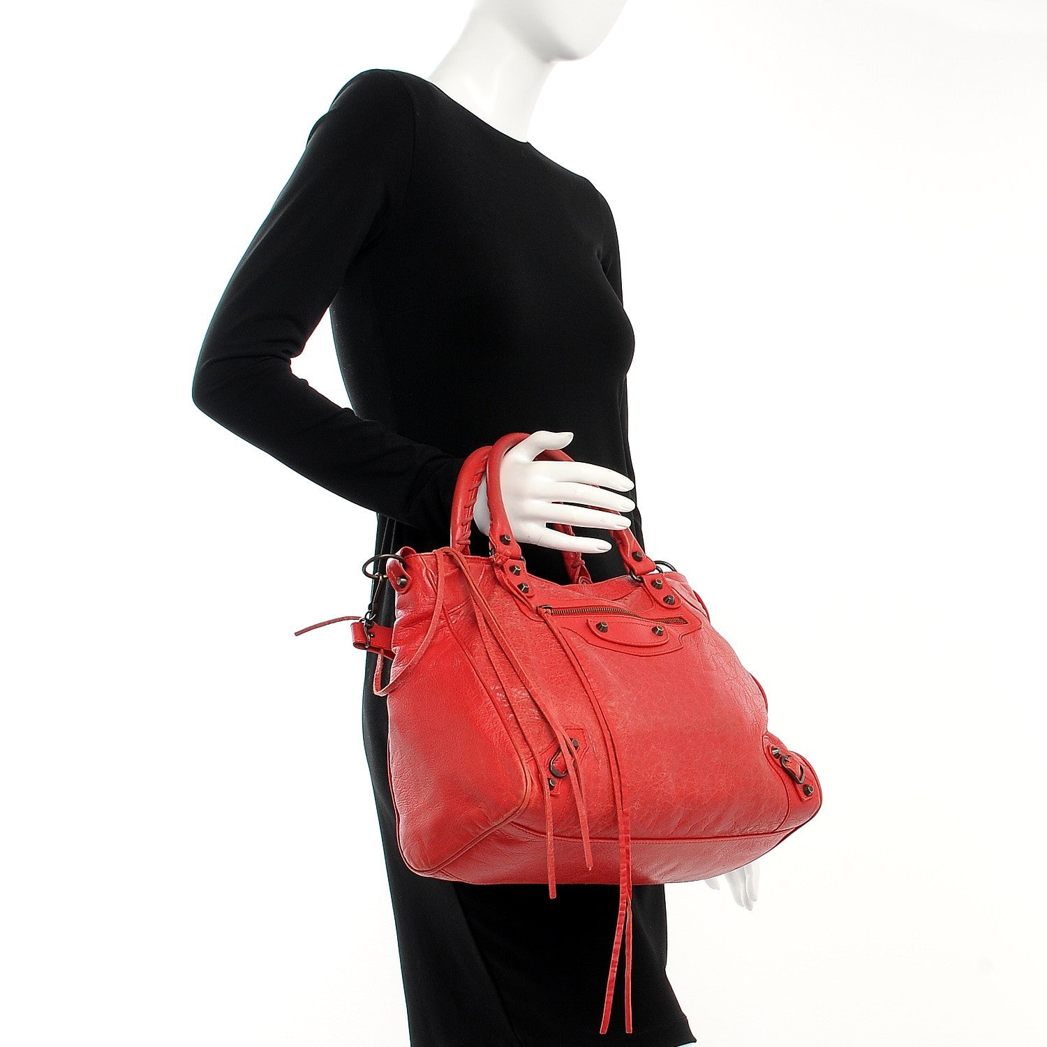 Balenciaga Agneau Classic Hardware Velo Rouge Cardinal 3 of 12