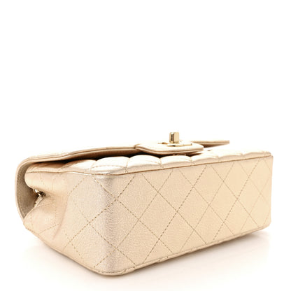 Chanel Metallic Lambskin Quilted Mini Rectangular Flap Gold 4 of 10