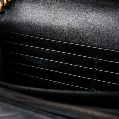 Gucci Calfskin Matelasse GG Marmont Chain Wallet Black 18 of 25
