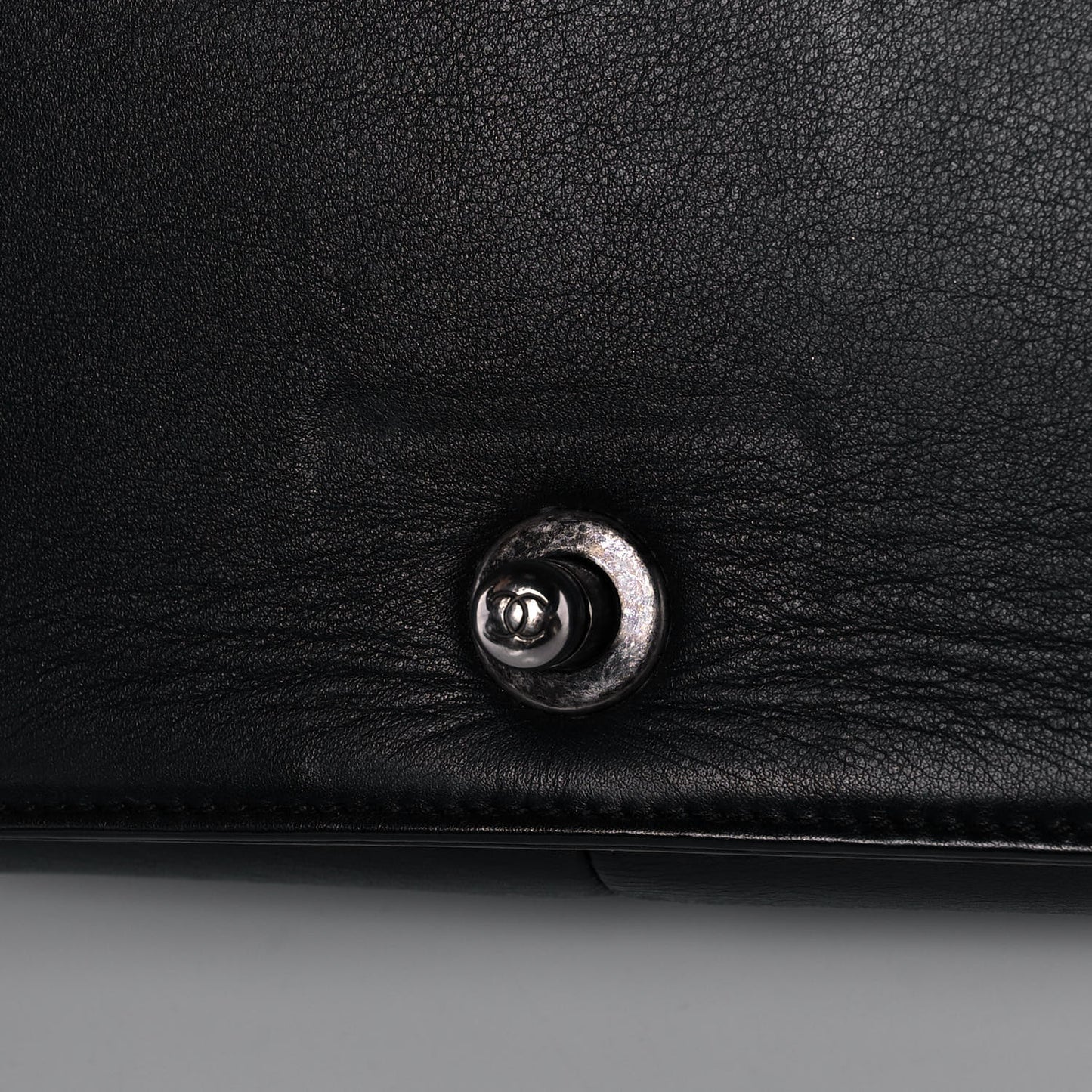 Lambskin Quilted Small Boy Flap Black