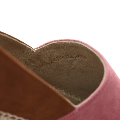 Hermes Suede Goatskin Womens Joven Espadrilles 38 Rose De Venise Gold 9 of 9