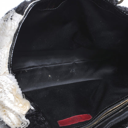 Valentino Garavani Silk Rosier Tote Ivory Black 6 of 6