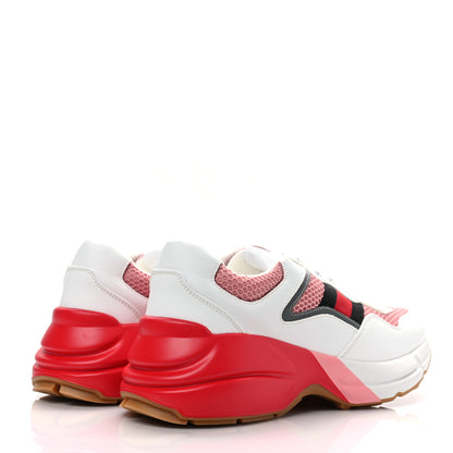 Gucci Lavaredo Eco Fabric Mesh Web Womens Rhyton Reflective Sneakers 38 Great White Water Rose Silver 4 of 9